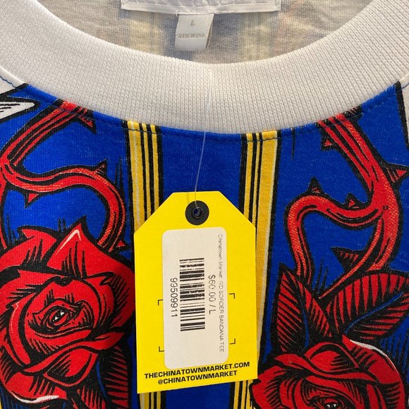 Chinatown Market x Grateful Dead Border Bandana Tee Size L - Picture 2 of 5